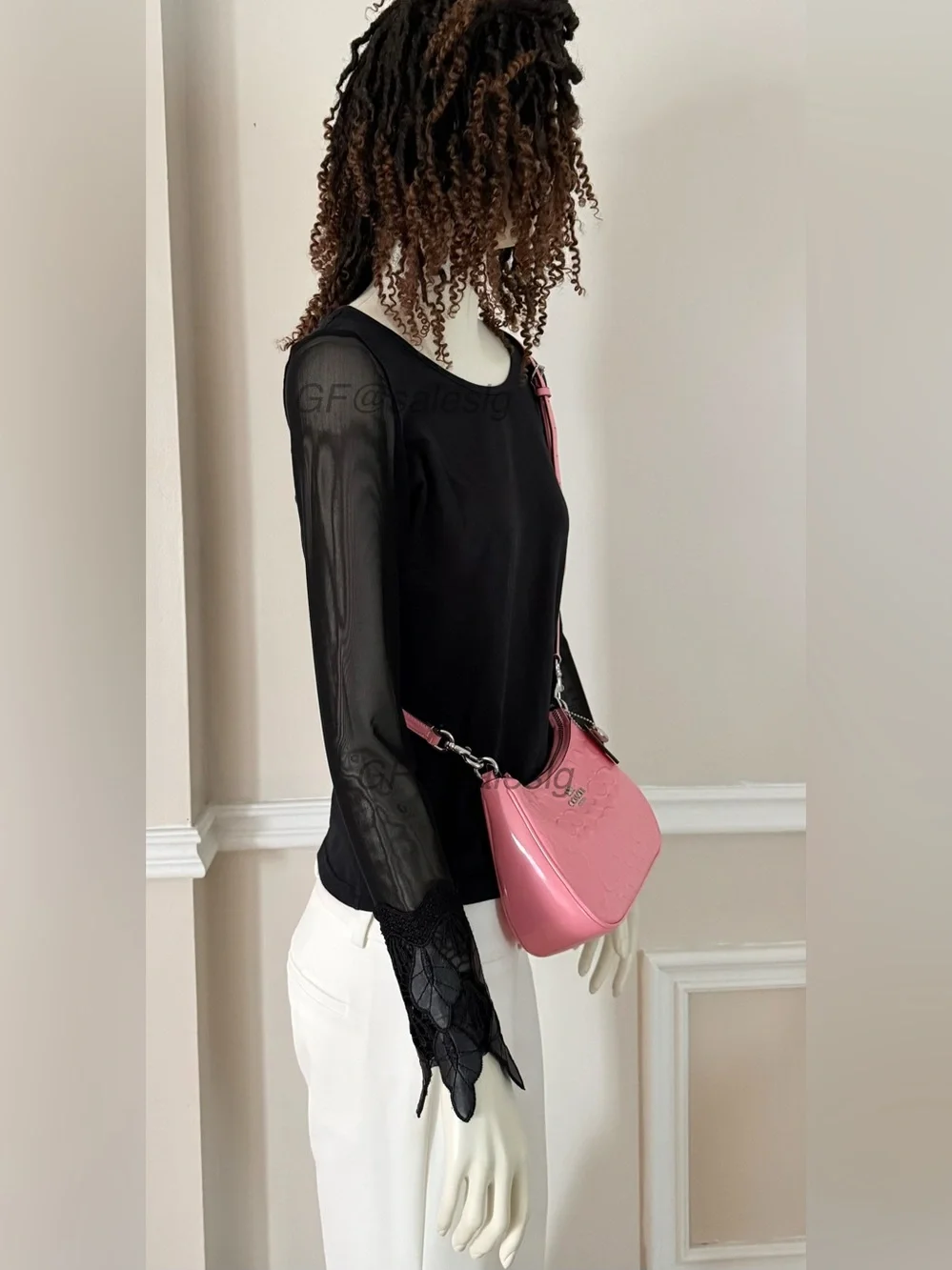 NWT Coach Teri Shoulder&Crossbody Bag Pink Patent Leather  Heart Charm CDA98